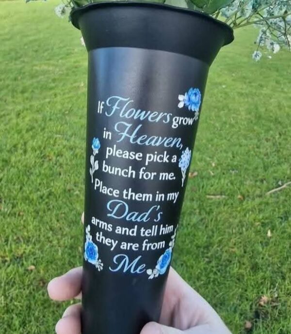 Personalised flower pots for graves