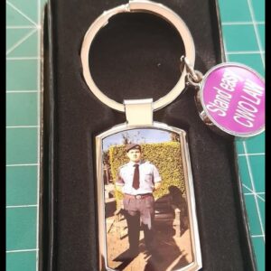 Stainless steel keyring personalised sublimated photo