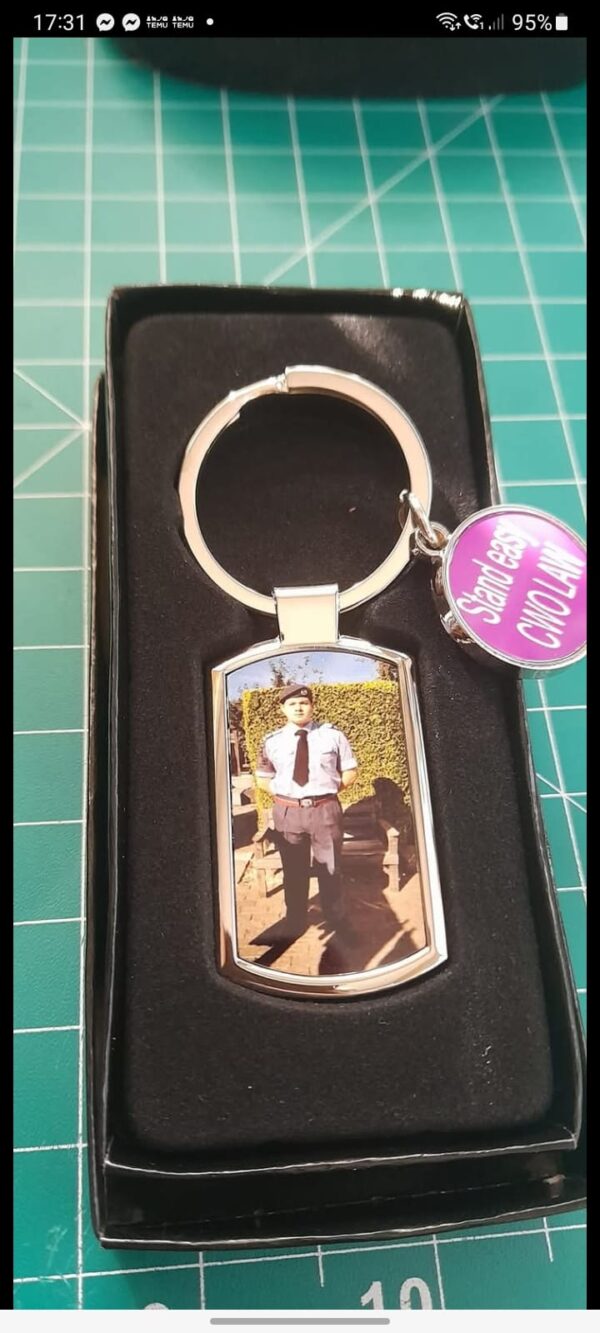 Stainless steel keyring personalised sublimated photo