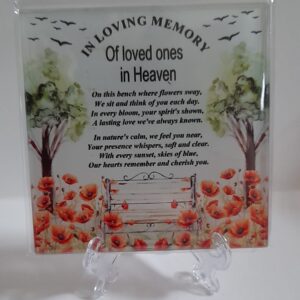 Glass plaque with stand - In loving memory #1