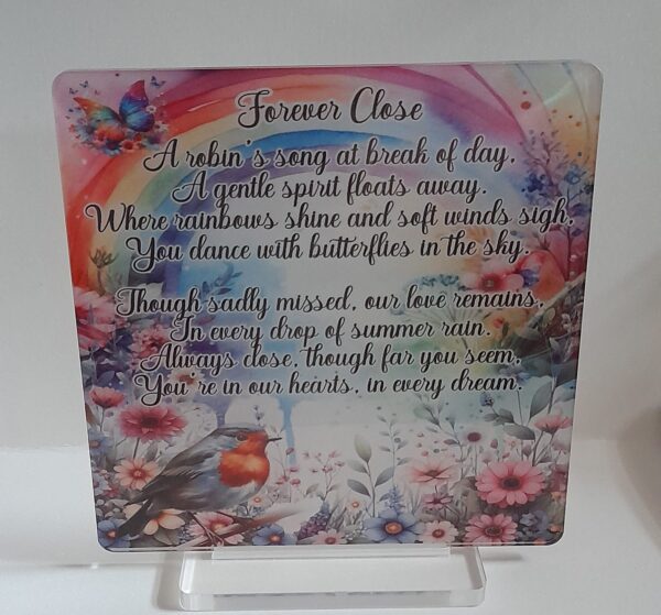 Forever close - Acrylic plaque with stand